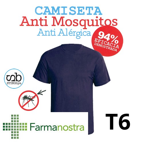 Camiseta antimosquitos stingbye camiseta manga corta  | talla t6 | color marino